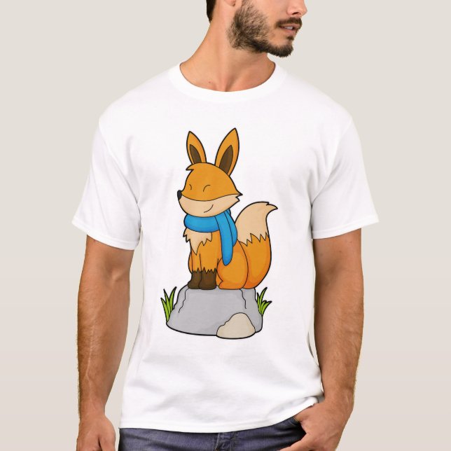 Fox mit Scarf auf Rock T-Shirt (Vorderseite)