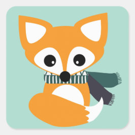 Fox mit Scarf Niedlich Blue Sticker