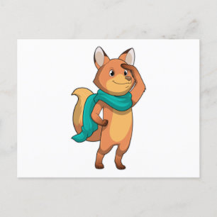 Fox mit Scarf Postkarte