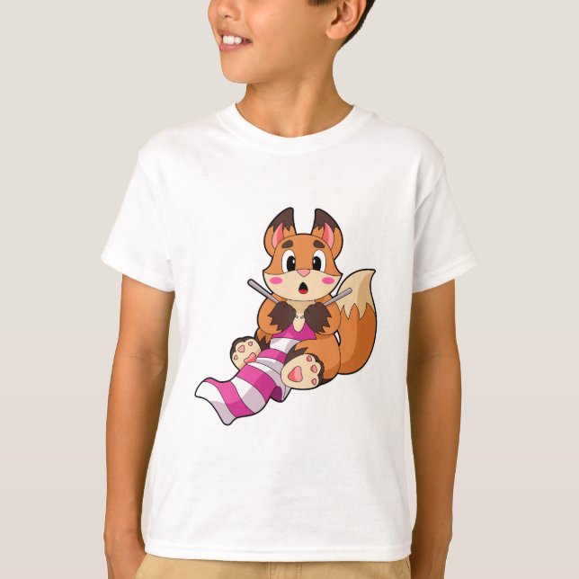 Fox mit Scarf T-Shirt (Vorderseite)