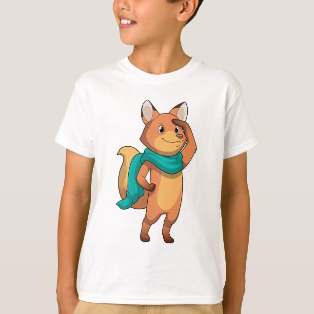 Fox mit Scarf T-Shirt (Vorderseite)