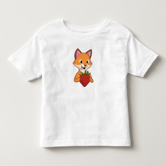 Fox mit Strawberry Kleinkind T-shirt (Vorderseite)