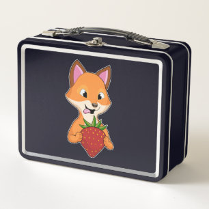 Fox mit Strawberry Metall Brotdose
