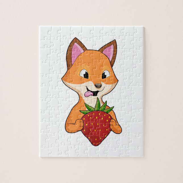 Fox mit Strawberry Puzzle (Vertikal)