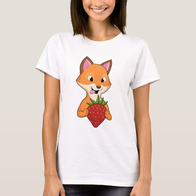 Fox mit Strawberry T-Shirt (Vorderseite)