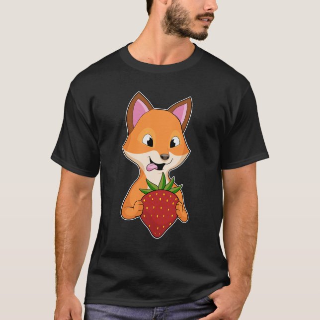 Fox mit Strawberry T-Shirt (Vorderseite)