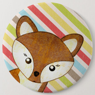 Fox mit Stripes-Button Button