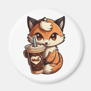 Fox mit Tasse Magnet