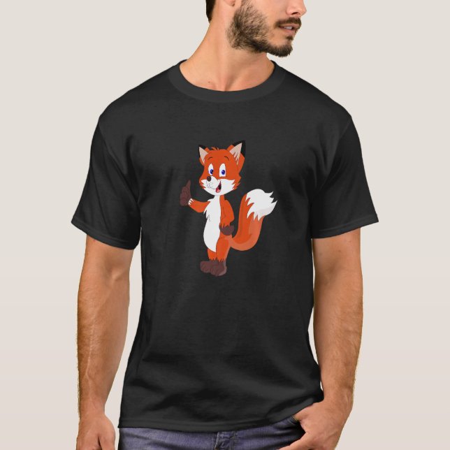 Fox mit Thumb Up Forest Animal T-Shirt (Vorderseite)
