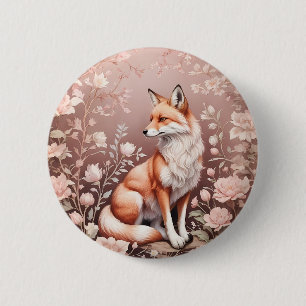 Fox mit traumhaft rosa Blüte Button