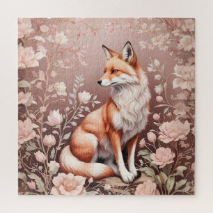 Fox mit traumhaft rosa Blüte Puzzle