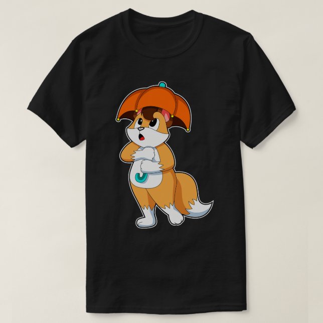 Fox mit Umbrella 2 T-Shirt (Design vorne)