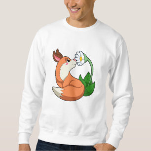 Fox mit weißer Blume Sweatshirt