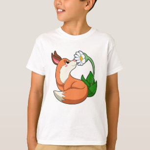 Fox mit weißer Blume T-Shirt