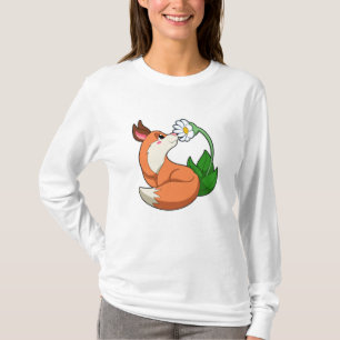 Fox mit weißer Blume T-Shirt