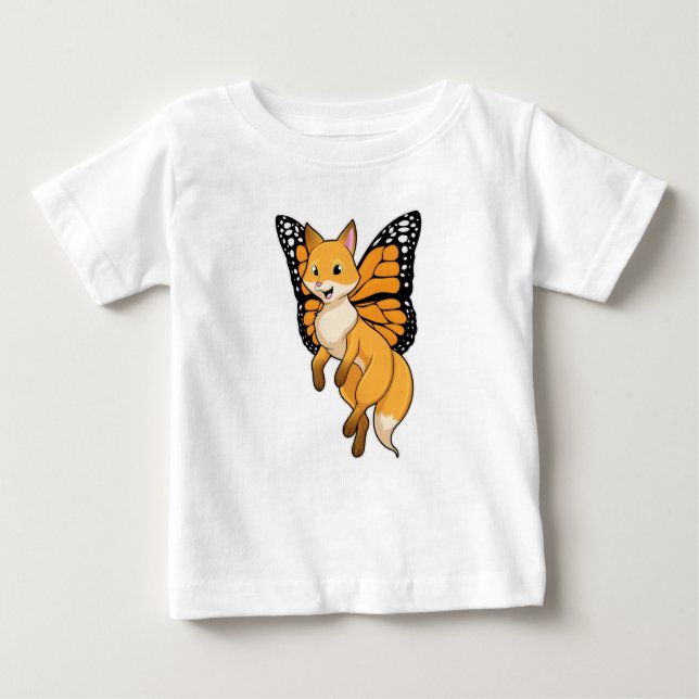 Fox mit Wing Baby T-shirt (Vorderseite)