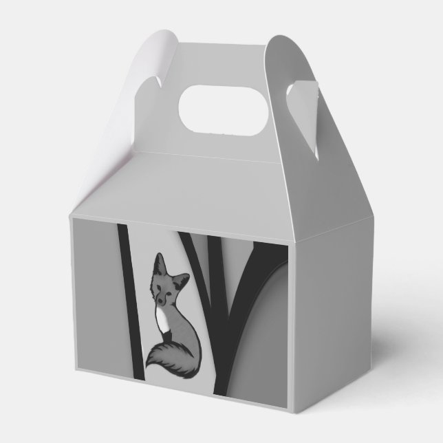 Fox Modern Art Design in Silver Geschenkschachtel (Vorderseite)