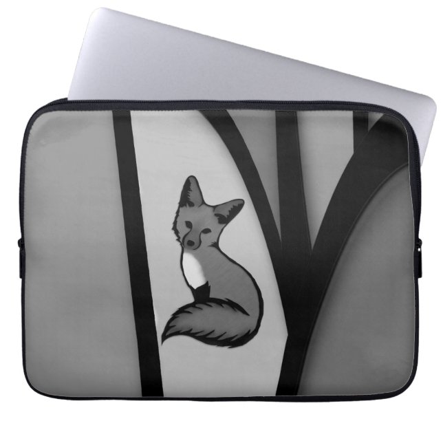 Fox Modern Art Design in Silver Laptopschutzhülle (Vorderseite)