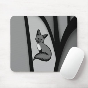 Fox Modern Art Design in Silver Mousepad