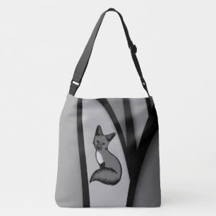 Fox Modern Art Design in Silver Tragetaschen Mit Langen Trägern