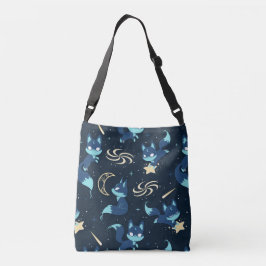 Fox Moon Dark Blue Moon Foxes Tragetaschen Mit Langen Trägern