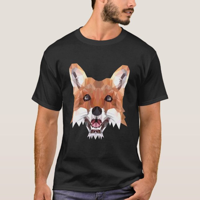 Fox Motif Polygon Fox Foxes Forest Animals T-Shirt (Vorderseite)