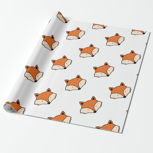 Fox-Muster Geschenkpapier (Ungerollt)