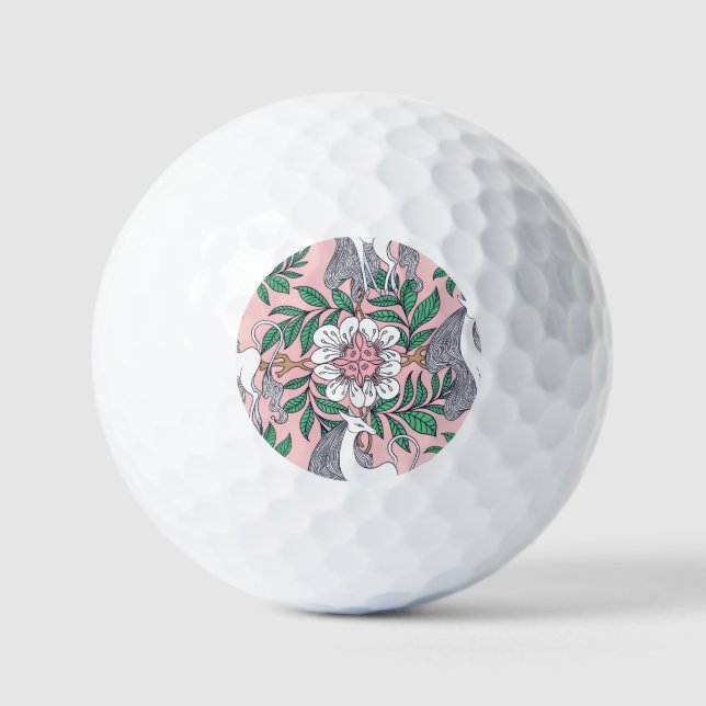 Fox-Muster: Whimsisches Vintag nahtlos Golfball (Vorderseite)