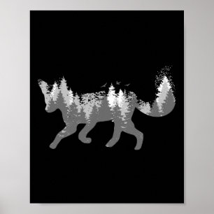 Fox Nature Outdoor Wandern Camping Jagd Geschenk Poster