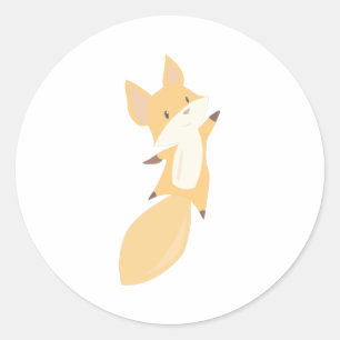 Fox Niedlicher Tiere Flies Balloons Children Runder Aufkleber