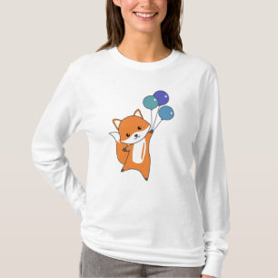Fox Niedlicher Tiere Flies Balloons Children T-Shirt