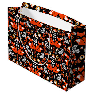 Fox Nordic Skandinavier Folk Art Tableclout Große Geschenktüte