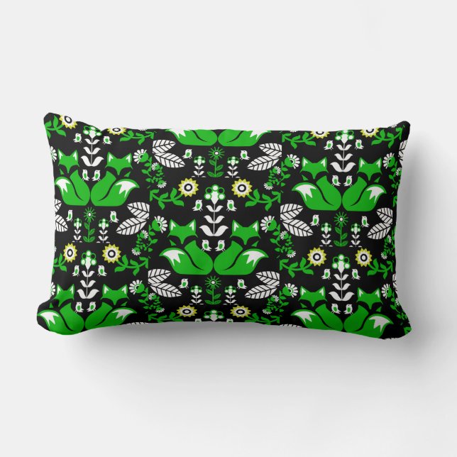 Fox Nordic Skandinavier Folk Art Tableclout Lendenkissen (Vorderseite)