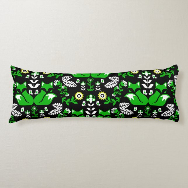 Fox Nordic Skandinavier Folk Art Tableclout Seitenschläferkissen (Vorderseite)