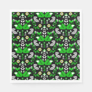 Fox Nordic Skandinavier Folk Art Tableclout Serviette