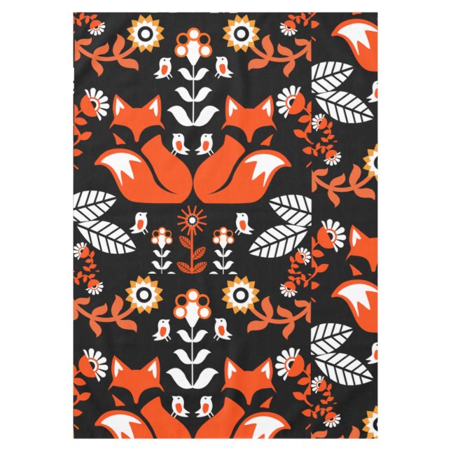 Fox Nordic Skandinavier Folk Art Tableclout Tischdecke (Vorderseite)