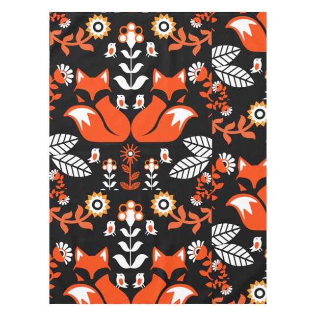 Fox Nordic Skandinavier Folk Art Tableclout Tischdecke (Vorderseite)
