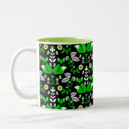 Fox Nordic Skandinavier Folk Art Tableclout Zweifarbige Tasse