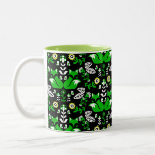 Fox Nordic Skandinavier Folk Art Tableclout Zweifarbige Tasse