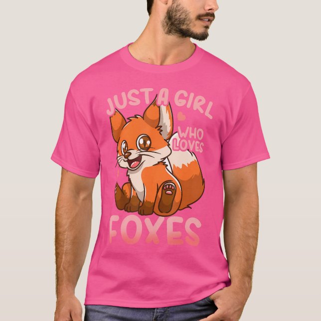 Fox nur ein Mädchen, das Füchse Lieben T-Shirt (Vorderseite)