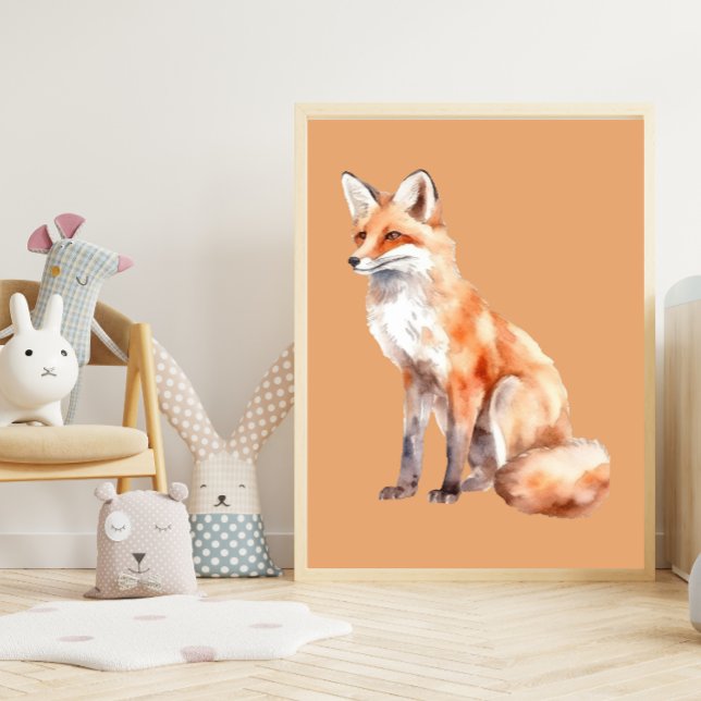 Fox on Blassorange Kinderzimmer Art Poster (Von Creator hochgeladen)
