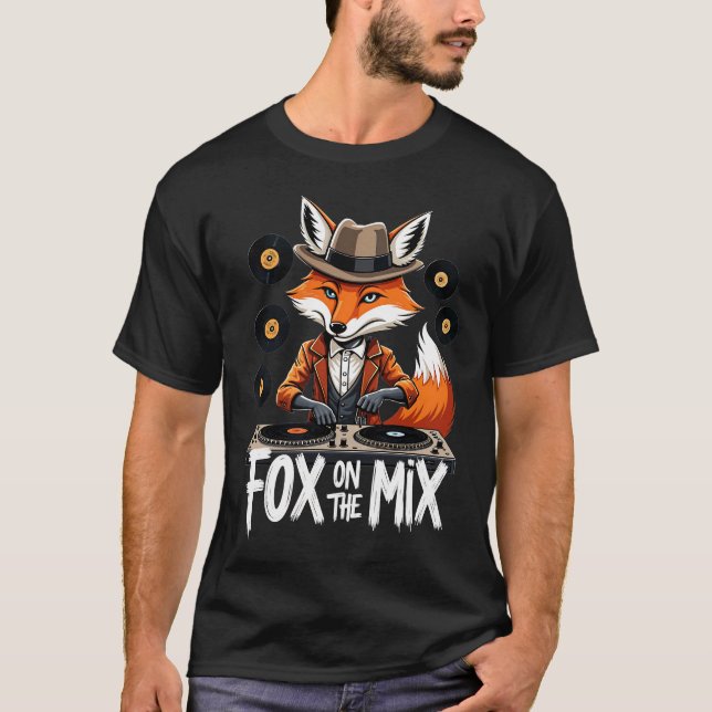 Fox on Mix Retro DJ T-Shirt (Vorderseite)