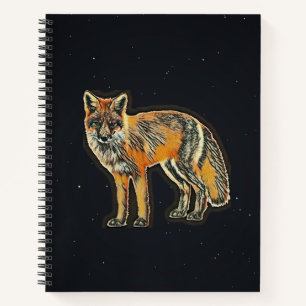 Fox on Starry Black Background Sketch Notizbuch