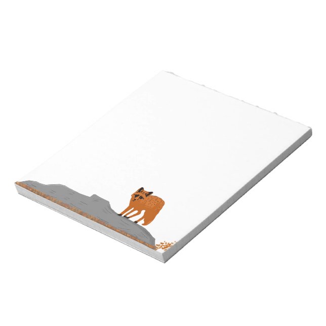 🦊 Fox on the Rock Notizbuch / Notizblock (Rotiert)
