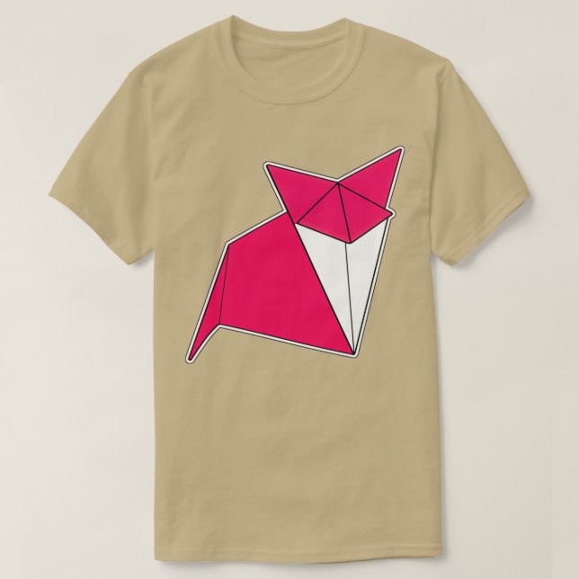 Fox Origami Sticker Style Design T-Shirt (Design vorne)