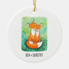 Fox Paar Geschenk erste Weihnachten gemeinsam Cust Keramik Ornament