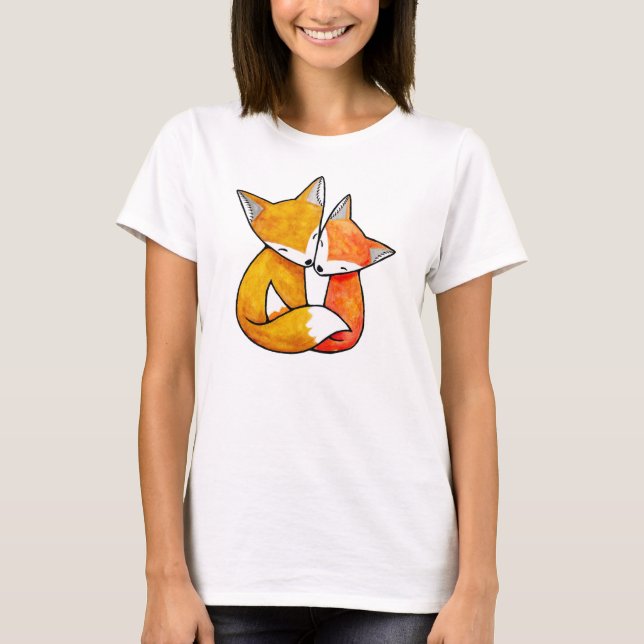 Fox-Paar-WaldLiebe-Illustrations-T - Shirt (Vorderseite)