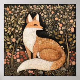 Fox Painting Art Print Woodland Wand Kunst