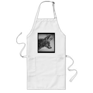 FOX PAINTING STYLE BLACK AND WHITE LANGE SCHÜRZE