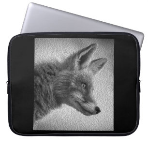 FOX PAINTING STYLE BLACK AND WHITE LAPTOPSCHUTZHÜLLE